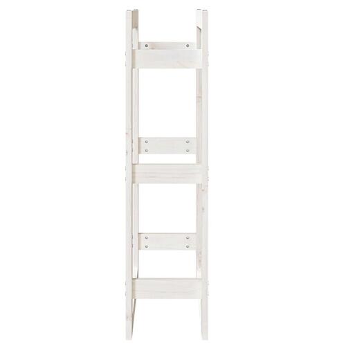 Brændestativ 60x25x100 cm massivt fyrretræ hvid