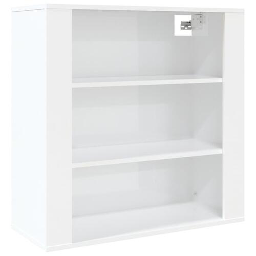 Vægskab 80x33x80 cm konstrueret træ hvid højglans