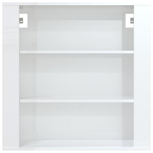 Vægskab 80x33x80 cm konstrueret træ hvid højglans