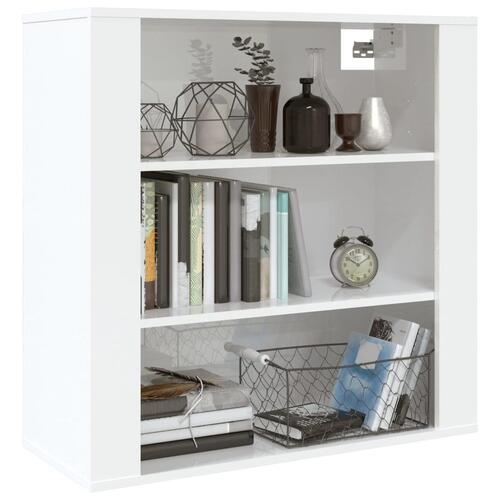 Vægskab 80x33x80 cm konstrueret træ hvid højglans