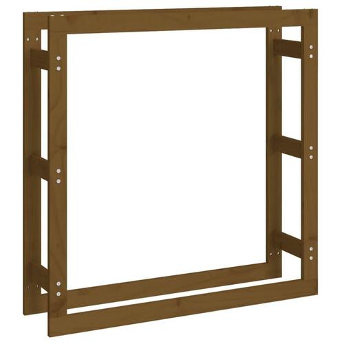 Brændestativ 100x25x100 cm massivt fyrretræ gyldenbrun