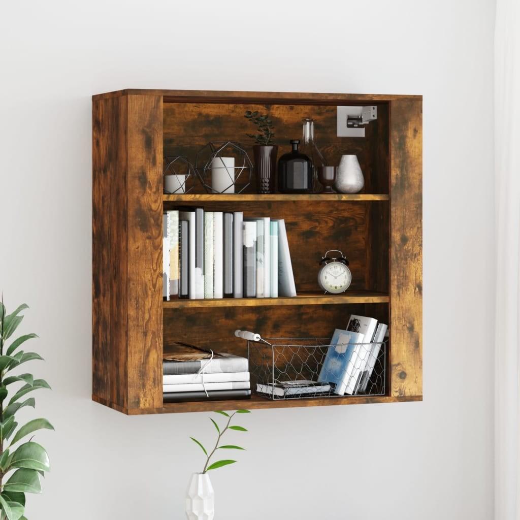 Vægskab 80x33x80 cm konstrueret træ røget egetræsfarve