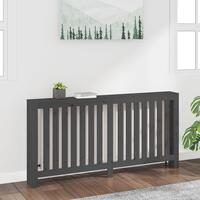 Radiatorskjuler 169x19x84 cm massivt fyrretræ grå