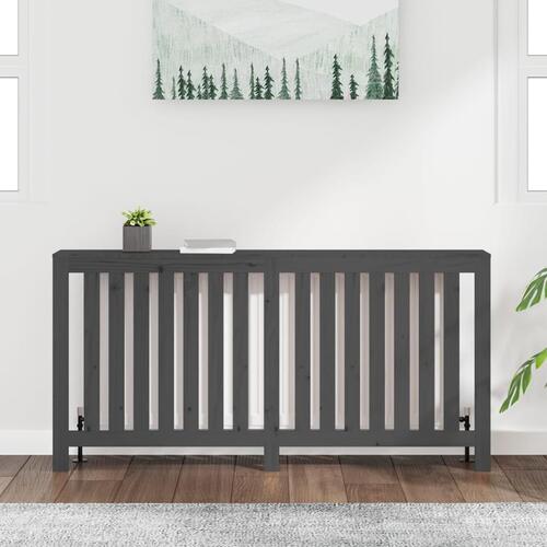 Radiatorskjuler 169x19x84 cm massivt fyrretræ grå