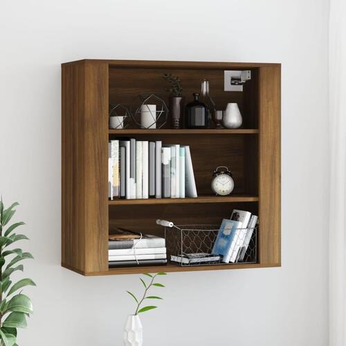 Vægskab 80x33x80 cm konstrueret træ brun egetræsfarve