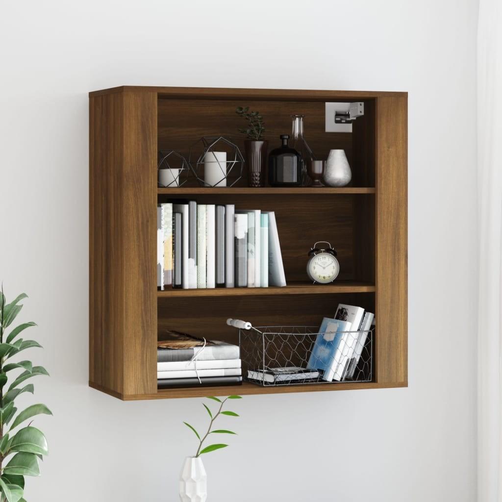 Vægskab 80x33x80 cm konstrueret træ brun egetræsfarve
