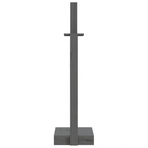 Brændestativ 33,5x30x110 cm massivt fyrretræ grå