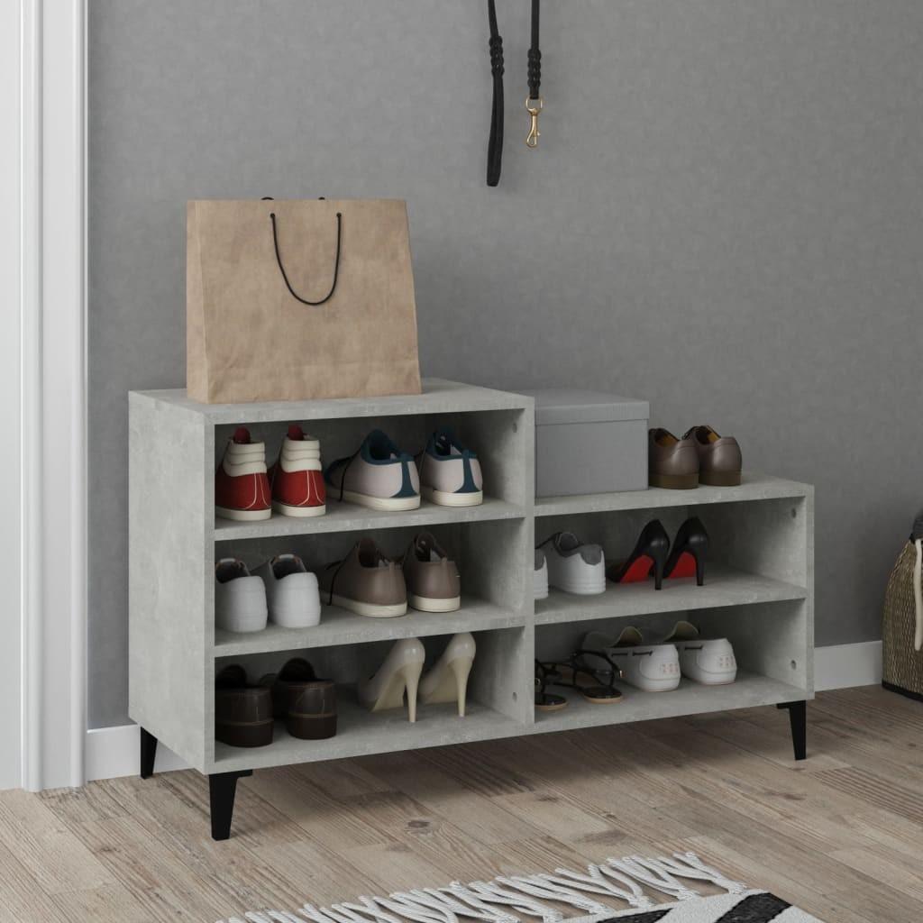 Skoreol 102x36x60 cm konstrueret træ betongrå