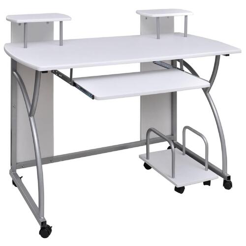 Computerbord 110x52x88,5 cm konstrueret træ hvid
