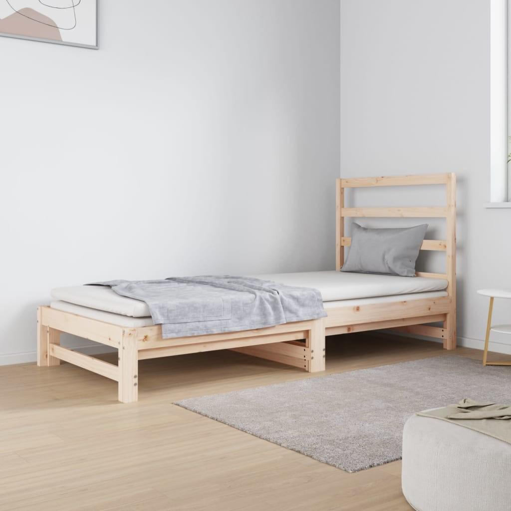Daybed med udtræk 2x(90x190) cm massivt fyrretræ