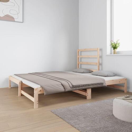 Daybed med udtræk 2x(90x190) cm massivt fyrretræ