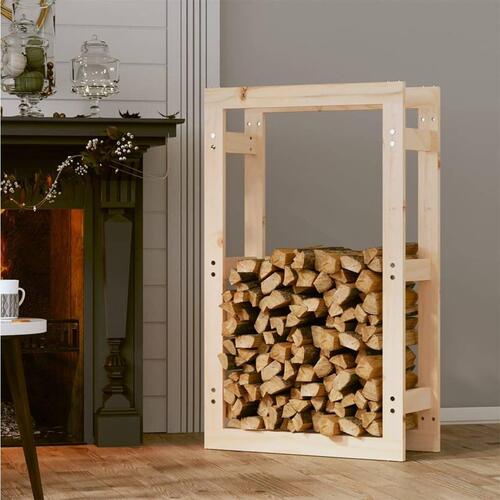 Brændestativ 60x25x100 cm massivt fyrretræ