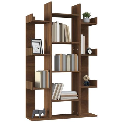 Bogreol 86x25,5x140 cm konstrueret træ brun egetræ