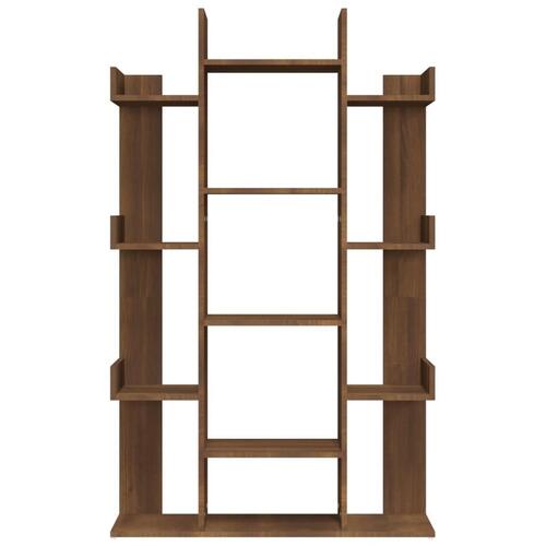 Bogreol 86x25,5x140 cm konstrueret træ brun egetræ