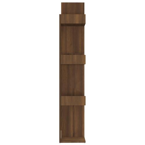 Bogreol 86x25,5x140 cm konstrueret træ brun egetræ
