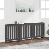 Radiatorskjuler 210x21x85 cm massivt fyrretræ grå