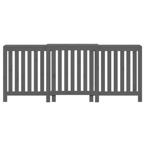 Radiatorskjuler 210x21x85 cm massivt fyrretræ grå