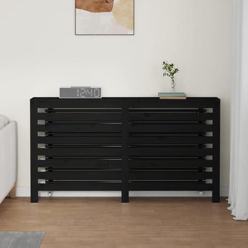 Radiatorskjuler 153x19x84 cm massivt fyrretræ sort