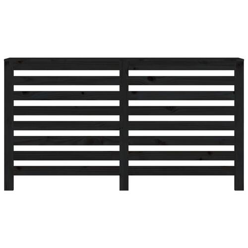 Radiatorskjuler 153x19x84 cm massivt fyrretræ sort