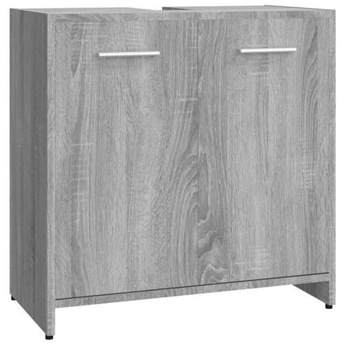 Badeværelsesskab 60x33x60 cm konstrueret træ grå sonoma-eg