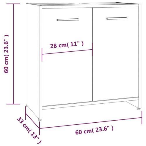 Badeværelsesskab 60x33x60 cm konstrueret træ grå sonoma-eg