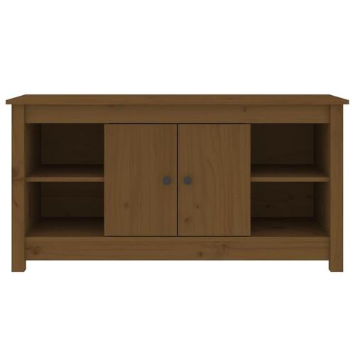 Tv-bord 103x36,5x52 cm massivt fyrretræ gyldenbrun