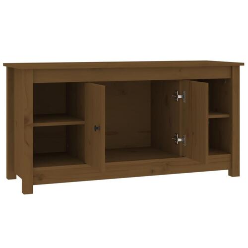 Tv-bord 103x36,5x52 cm massivt fyrretræ gyldenbrun