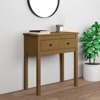 Konsolbord 70x35x75 cm massivt fyrretræ gyldenbrun
