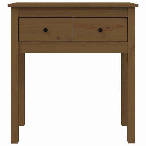 Konsolbord 70x35x75 cm massivt fyrretræ gyldenbrun