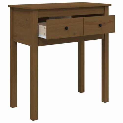 Konsolbord 70x35x75 cm massivt fyrretræ gyldenbrun