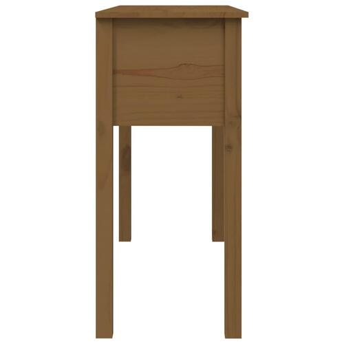 Konsolbord 100x35x75 cm massivt fyrretræ gyldenbrun