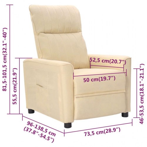 Lænestol stof cremefarvet