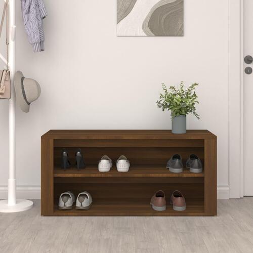 Skoreol 100x35x45 cm konstrueret træ brun egetræsfarve