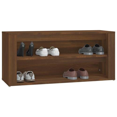 Skoreol 100x35x45 cm konstrueret træ brun egetræsfarve