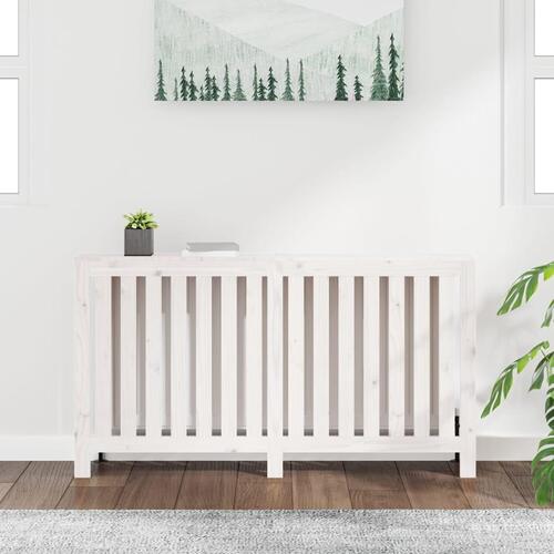 Radiatorskjuler 153x19x84 cm massivt fyrretræ hvid