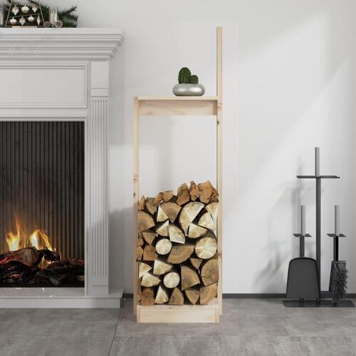 Brændestativ 33,5x30x110 cm massivt fyrretræ