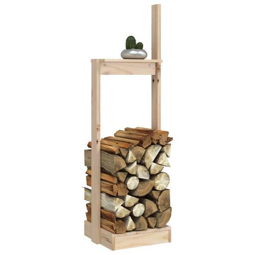 Brændestativ 33,5x30x110 cm massivt fyrretræ