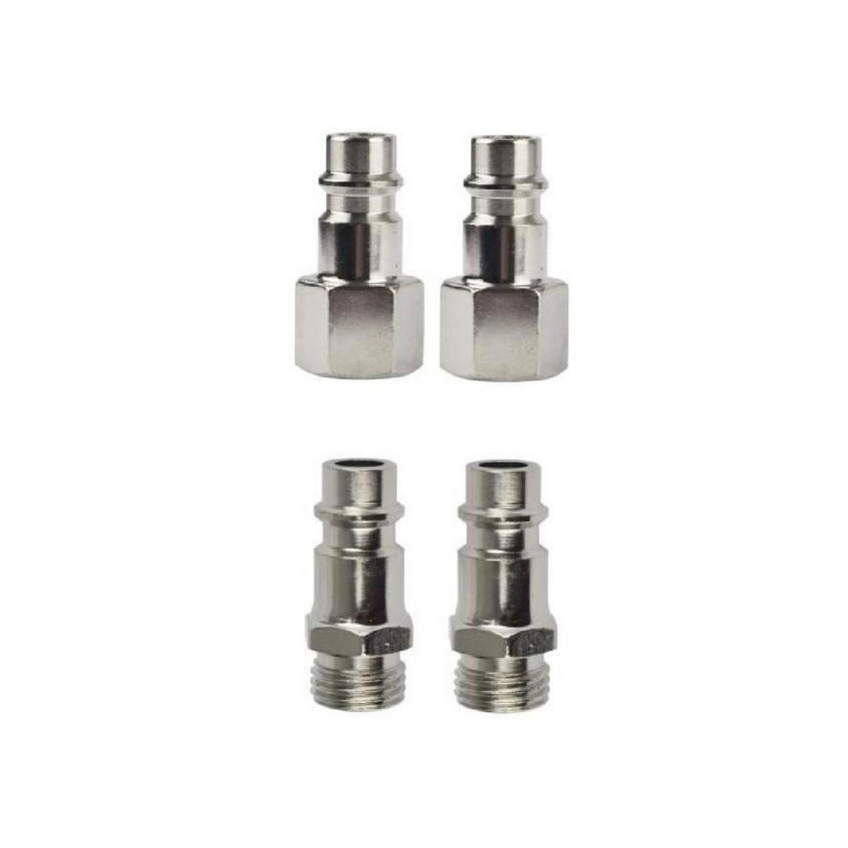 Hofftech set møtrikker 1/4" trykluft - 5 dele, sølvfarvet