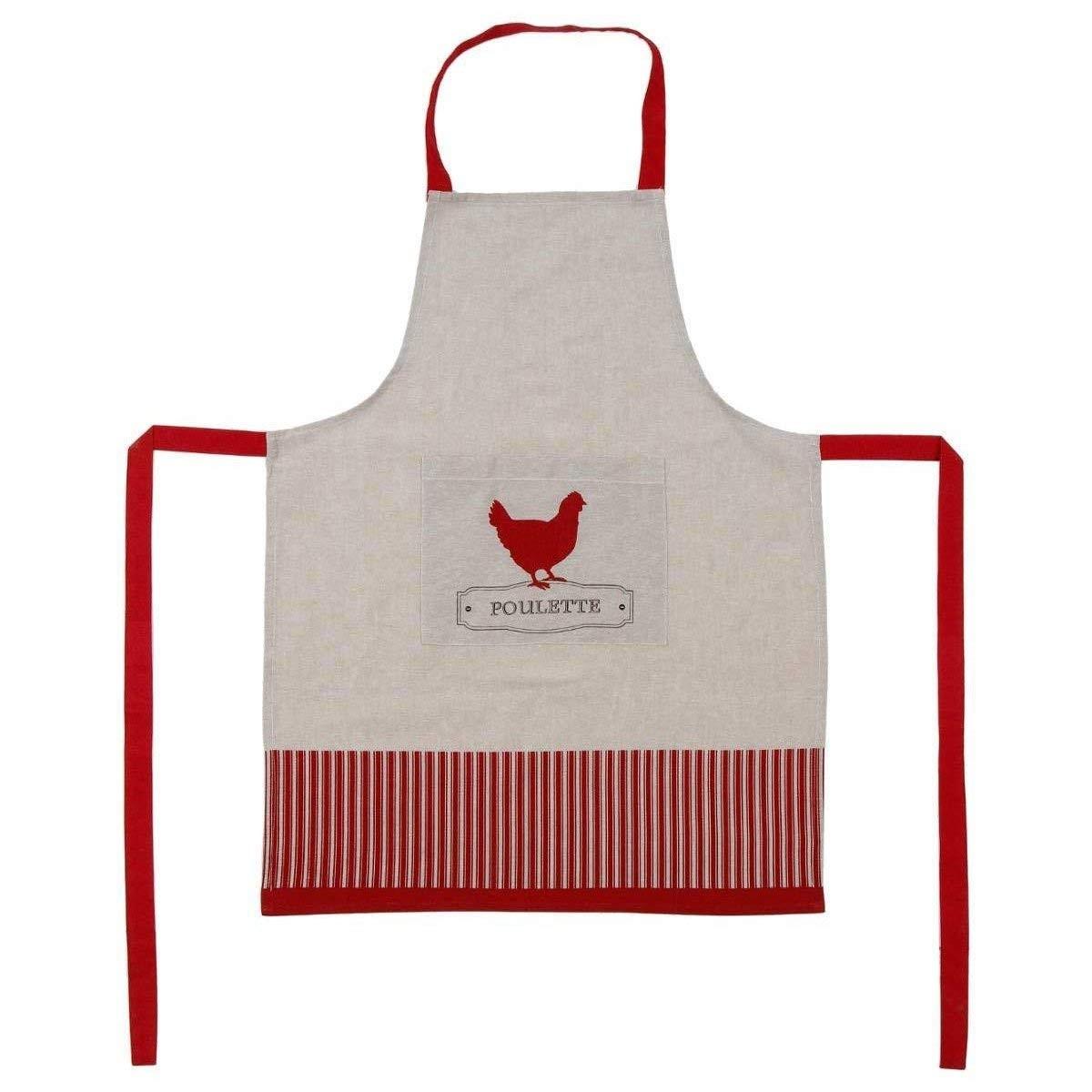 Atmosphera forklæde med lomme - Poulette, beige bomuld 60 × 80 cm
