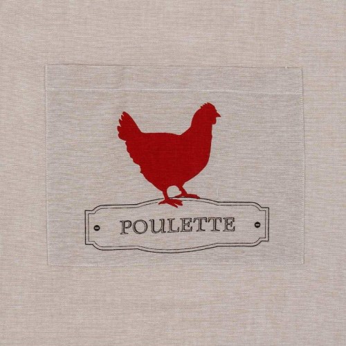 Atmosphera forklæde med lomme - Poulette, beige bomuld 60 × 80 cm
