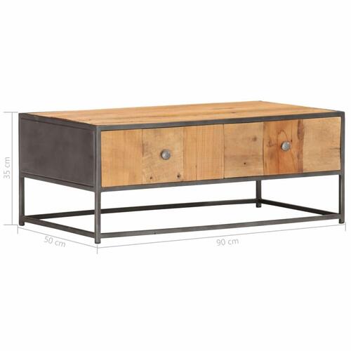 Sofabord 90x50x35 cm massivt genbrugstræ