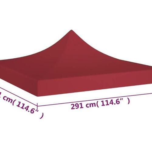 Tag til festtelt 3x3 m 270 g/m² bordeauxfarvet