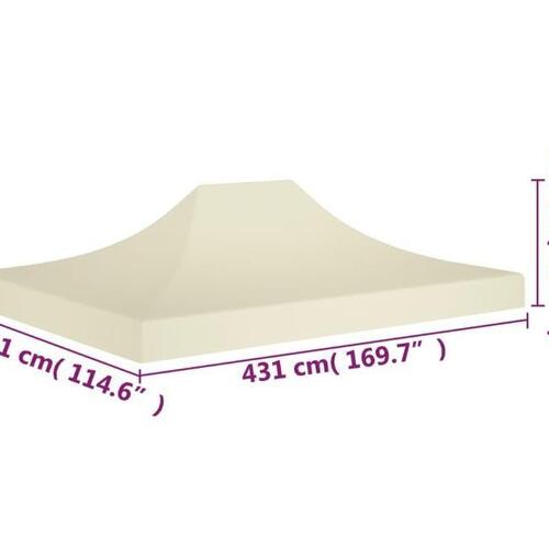 Tag til festtelt 4,5x3 m 270 g/m² cremefarvet