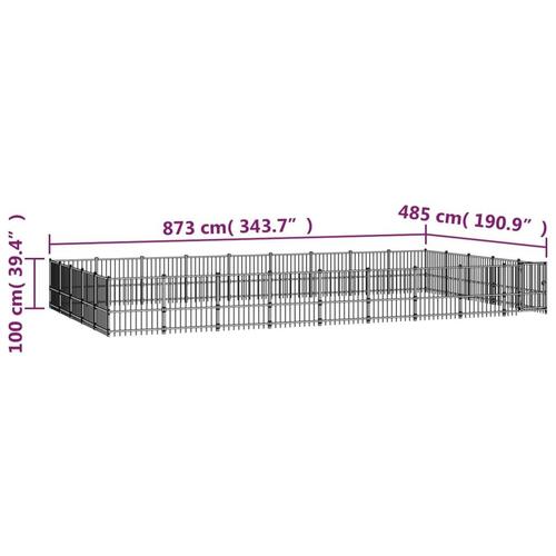 Udendørs hundebur 42,34 m² stål