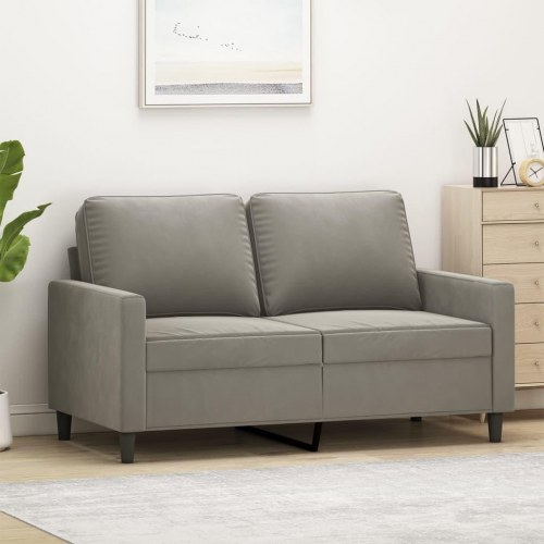 2-personers sofa 120 cm velour lysegrå