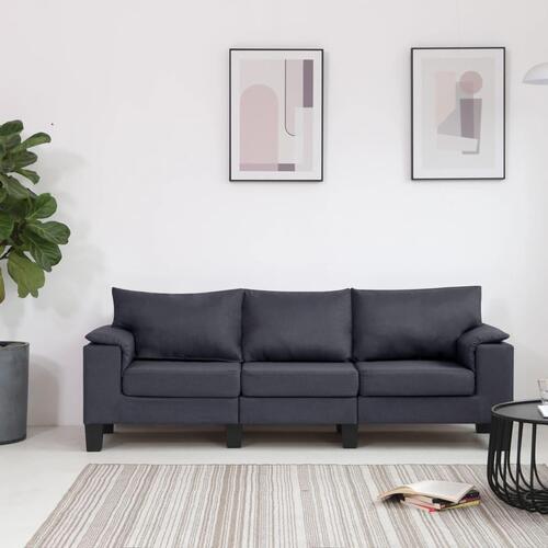 3-personers sofa stof mørkegrå