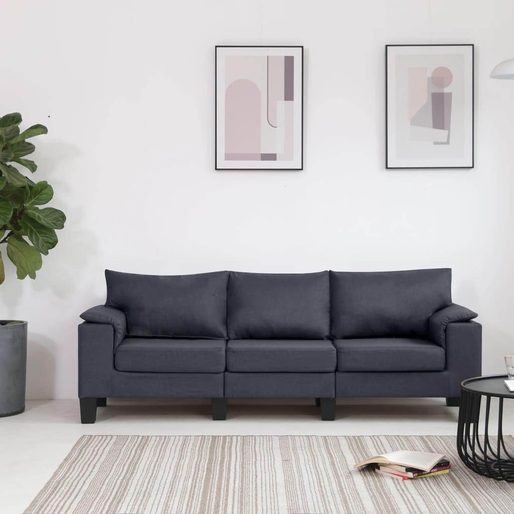 3-personers sofa stof mørkegrå