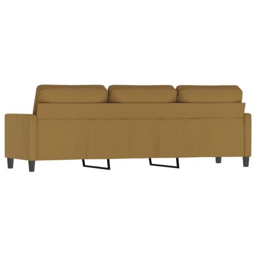 3-personers sofa 210 cm fløjl brun