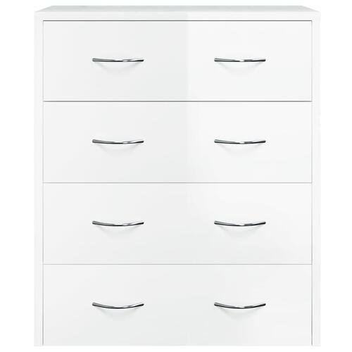 Skænk med 4 skuffer 60x30,5x71 cm hvid højglans
