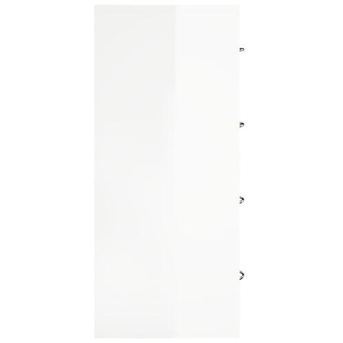 Skænk med 4 skuffer 60x30,5x71 cm hvid højglans